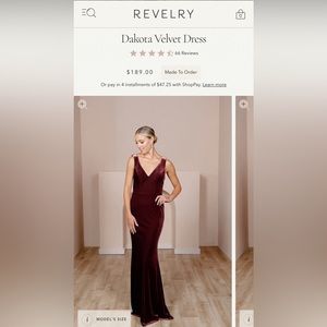 Bridesmaid Dress - Revelry Dakota Velvet Burgundy